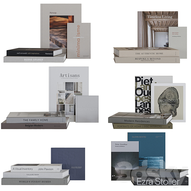 Set of Books 01 3DSMax File - thumbnail 2