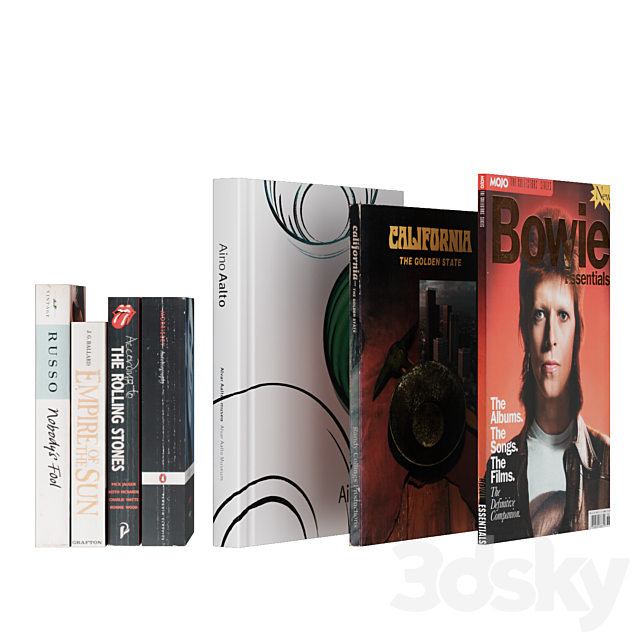 Set of books and magazines 3ds Max - thumbnail 2