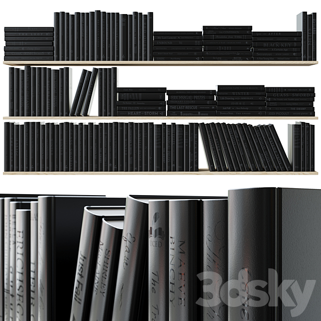 Set of books Black books_1 3DSMax File - thumbnail 1