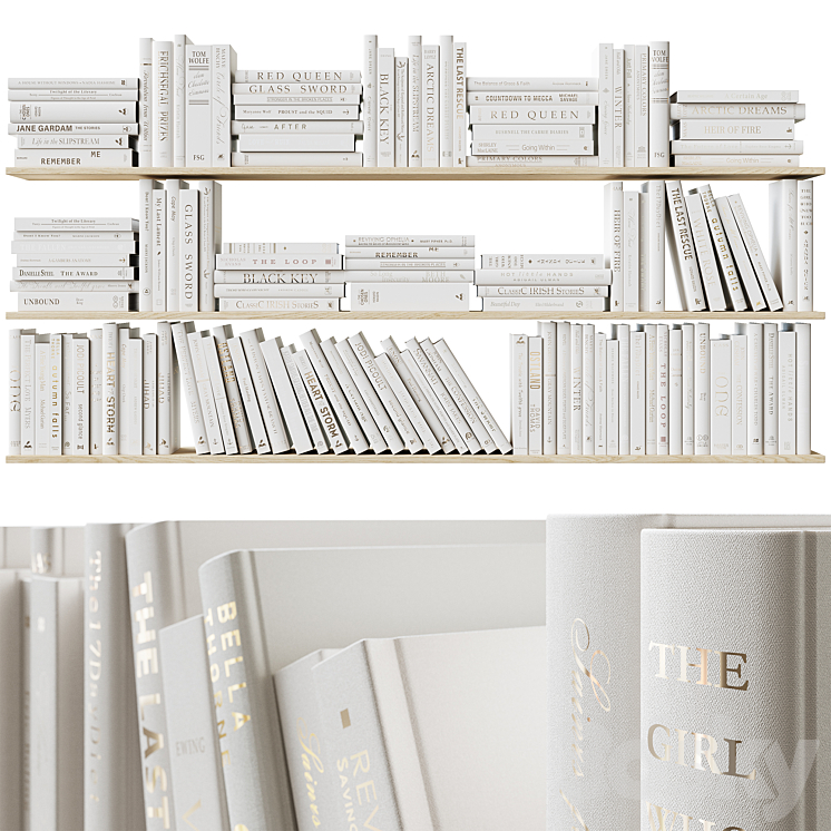 Set of books Books Beige_1 3DS Max Model - thumbnail 1