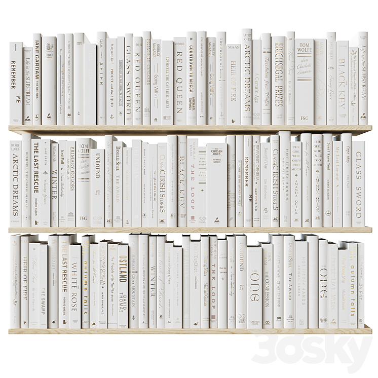 Set of books Books Beige_1 3DS Max Model - thumbnail 2