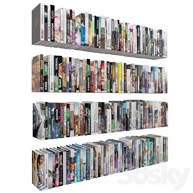 Set of books color – 7-01 3ds Max - thumbnail 3