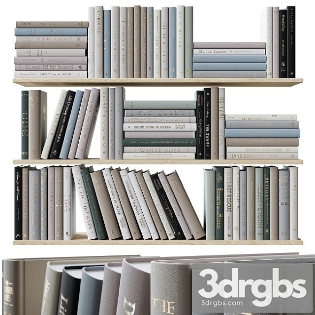 Set of Books Colored Pastel Colors 3dsmax Download - thumbnail 1