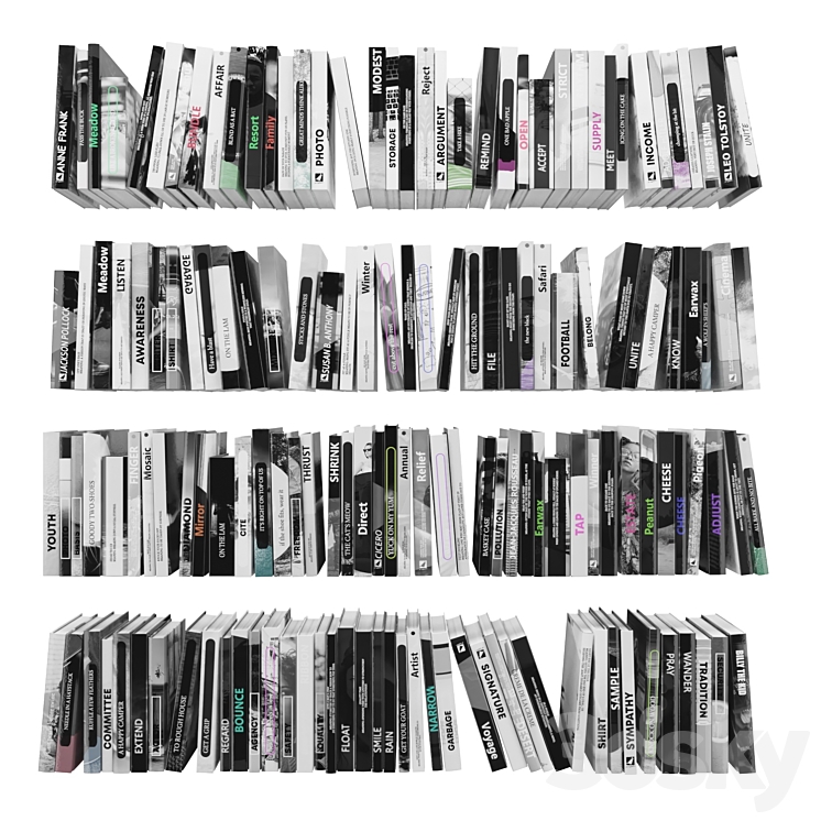 Set of books gray – 2-01 3DS Max - thumbnail 1