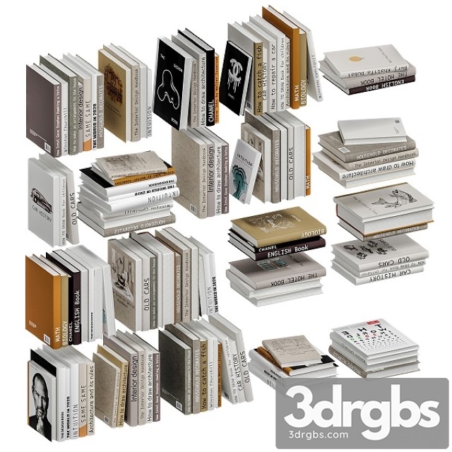 Set of Books in Beige Color 3dsmax Download - thumbnail 1