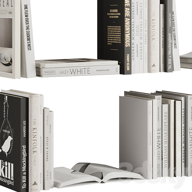 Set of Books V1 3DS Max Model - thumbnail 3