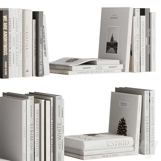 Set of Books V1 3DS Max Model - thumbnail 4