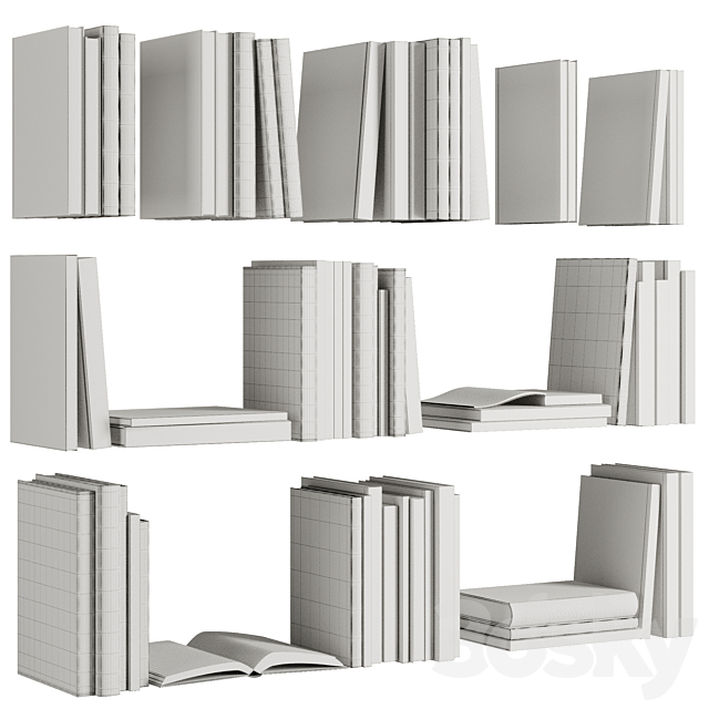 Set of Books V1 3DS Max Model - thumbnail 5