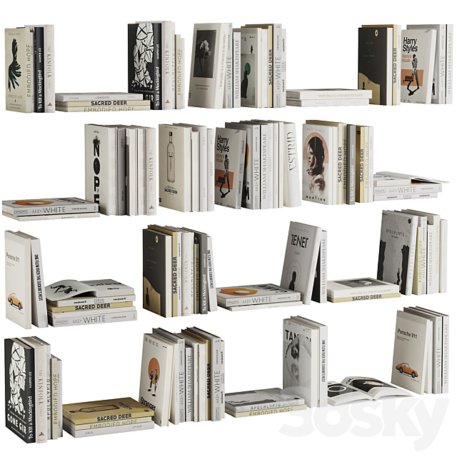 Set of Books V4 3ds Max - thumbnail 1