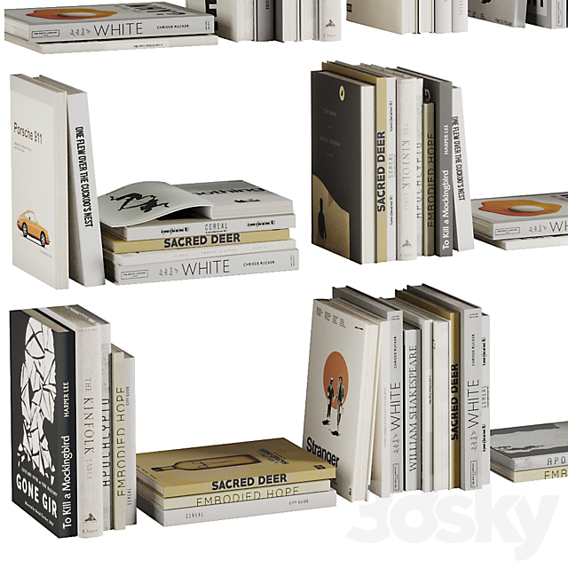 Set of Books V4 3ds Max - thumbnail 2