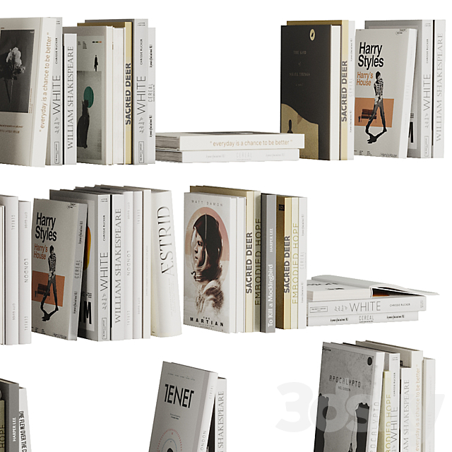 Set of Books V4 3ds Max - thumbnail 3