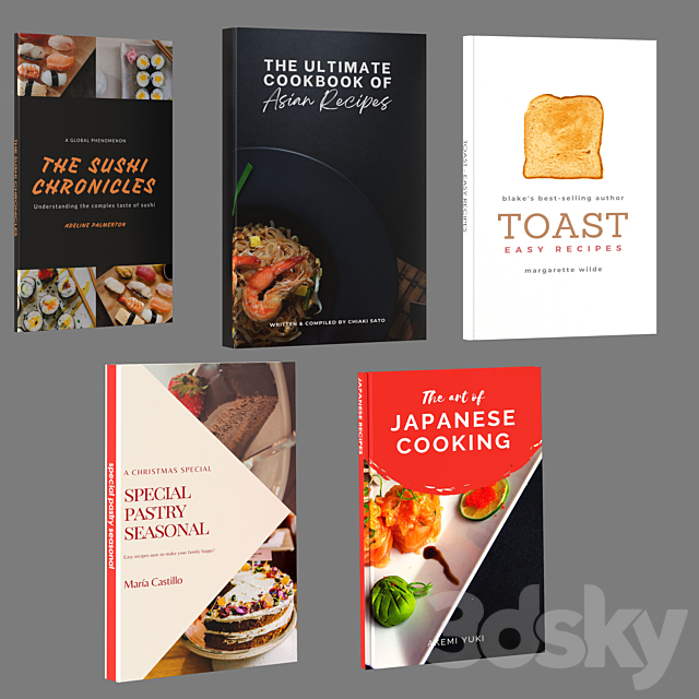 Set of Kitchen Books 07 3DSMax File - thumbnail 3