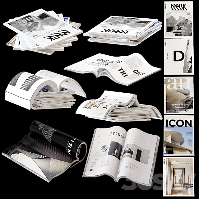 Set of wrapped and open journals 3DSMax File - thumbnail 1