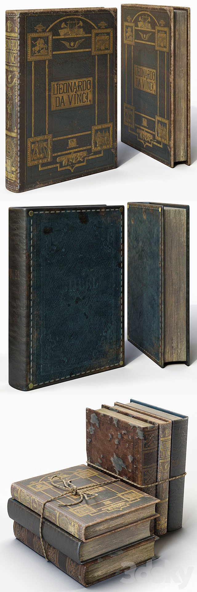 Vintage books 3DSMax File - thumbnail 2