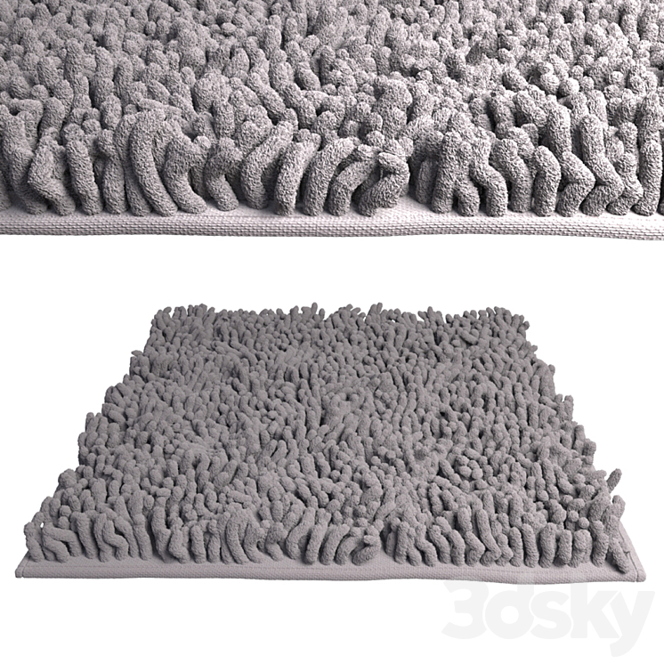 Bath mat microfiber 3DS Max Model - thumbnail 1