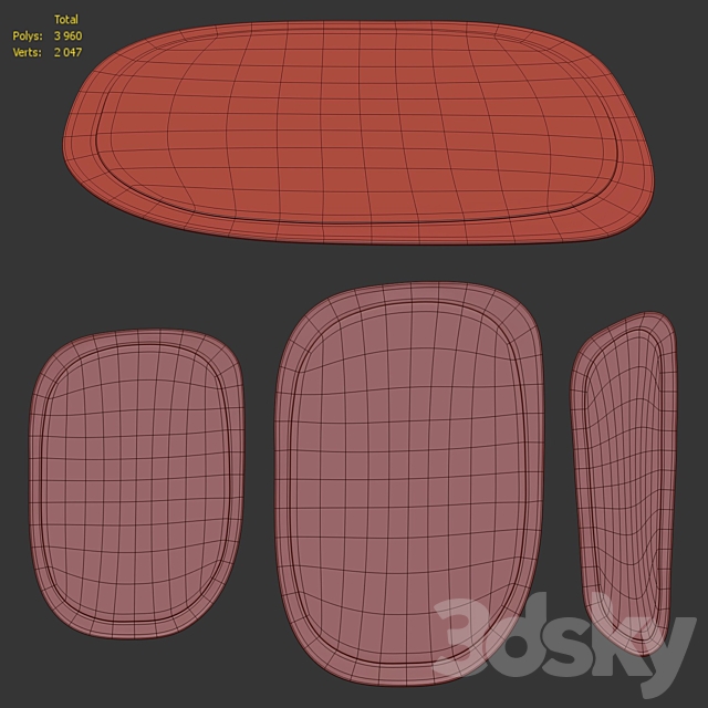 Benuta Wool Rug Shape 3DS Max Model - thumbnail 7