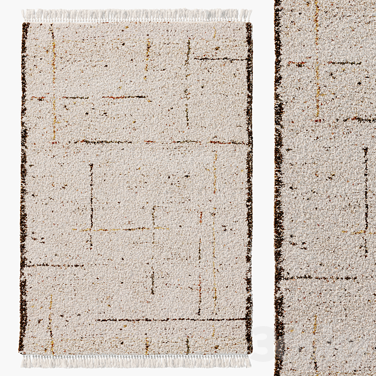 Berber style rug Matelin ecru LA REDOUTE INTERIEURS 3DS Max Model - thumbnail 1