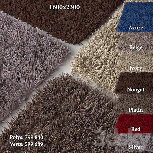 Carpet 1600h2300 Collie (7 colors) 3DS Max Model - thumbnail 1