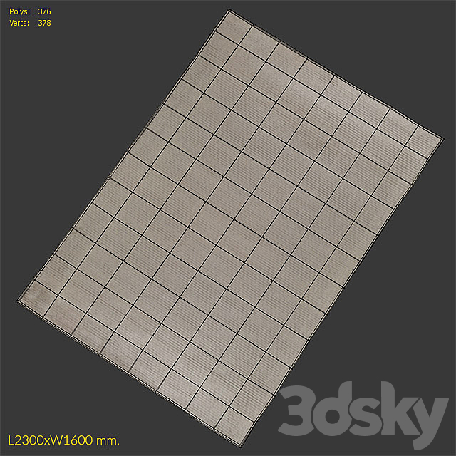 Carpet Benuta Lines Viscose Beige Rug 3DS Max Model - thumbnail 3