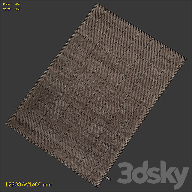 Carpet Benuta Lines Viscose Brown Rug 3DS Max Model - thumbnail 3