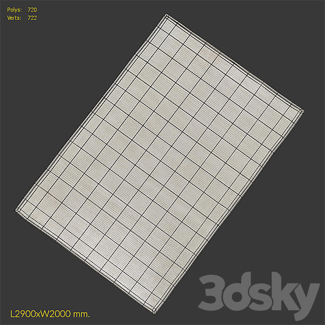 Carpet Benuta Lines Viscose Cream Rug 3DS Max Model - thumbnail 3