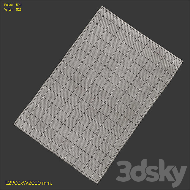 Carpet Benuta Lines Viscose Grey Rug 3DS Max Model - thumbnail 3