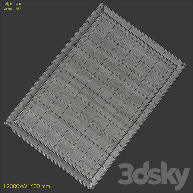 Carpet Benuta Uni Wool Gray Rug 3ds Max - thumbnail 3