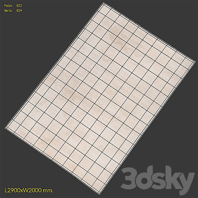 Carpet Benuta Velvet Beige Rug 3DS Max Model - thumbnail 3