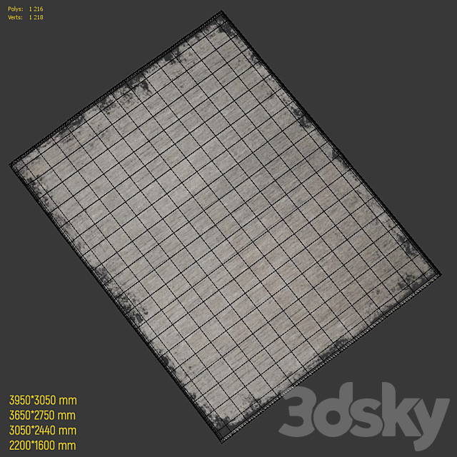 Carpet Calvin Klein Balian CK51 Gray _ Black 3ds Max - thumbnail 3