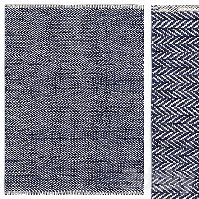 Carpet Dash & Albert Herringbone Indigo Woven Cotton Rug 3DSMax File - thumbnail 1
