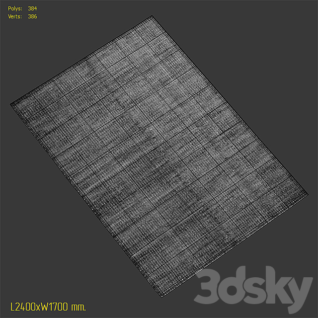 Carpet Hay Moire Kelim Black rug 3DS Max Model - thumbnail 3