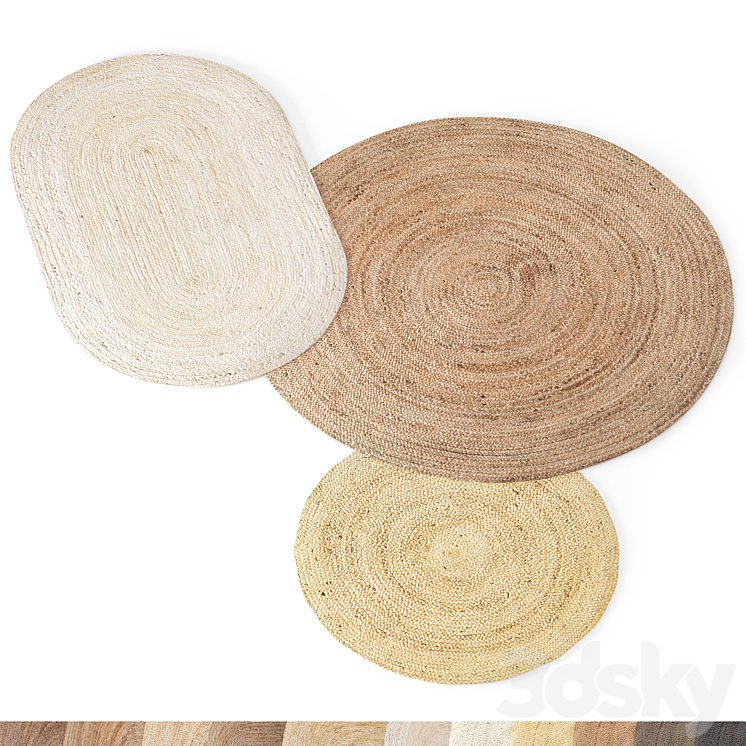 Carpet Jute set 01 3DS Max Model - thumbnail 1