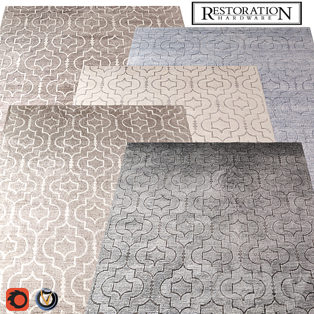 Carpet Restoration Hardware (Medallione) 2440х3050 (5 colors) 3ds Max - thumbnail 1