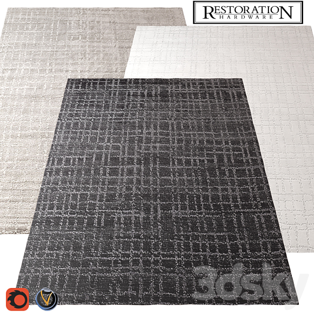 Carpet Restoration Hardware (Oro) 2440х3050 (3 colors) 3ds Max - thumbnail 1