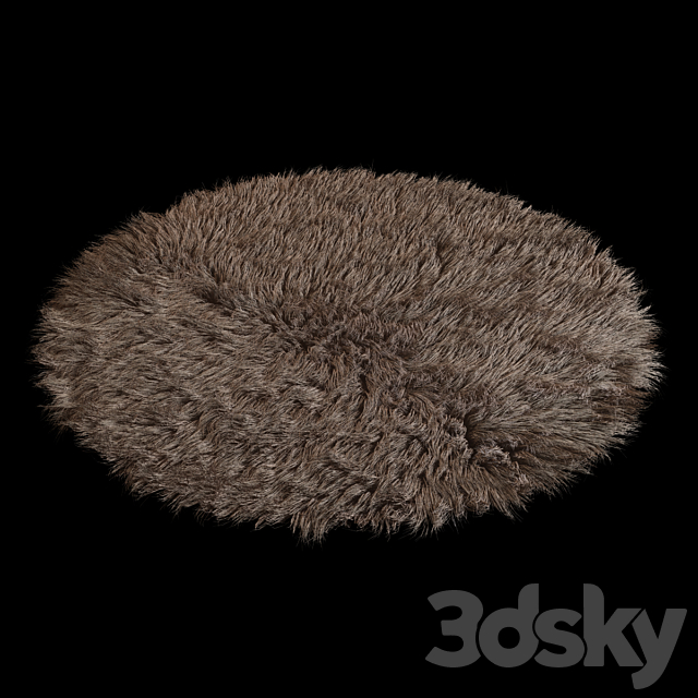 Carpet round Flokati 3ds Max - thumbnail 1