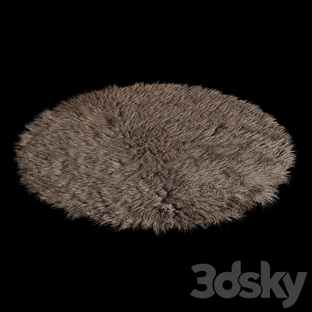 Carpet round Flokati 3ds Max - thumbnail 2