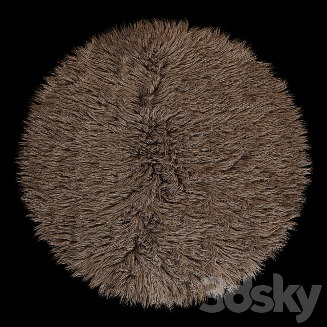 Carpet round Flokati 3ds Max - thumbnail 3