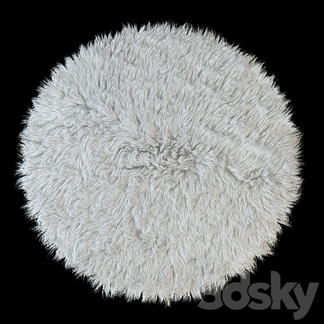 Carpet round Flokati 3DS Max Model - thumbnail 1