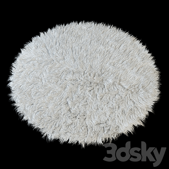 Carpet round Flokati 3DS Max Model - thumbnail 2