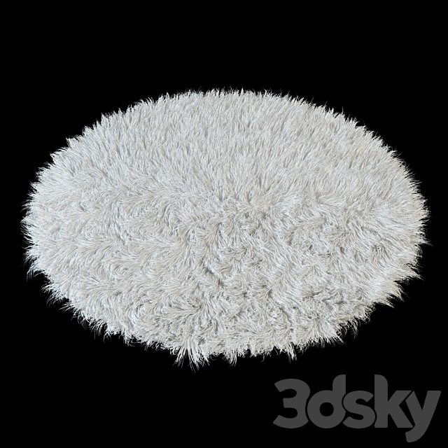 Carpet round Flokati 3DS Max Model - thumbnail 3