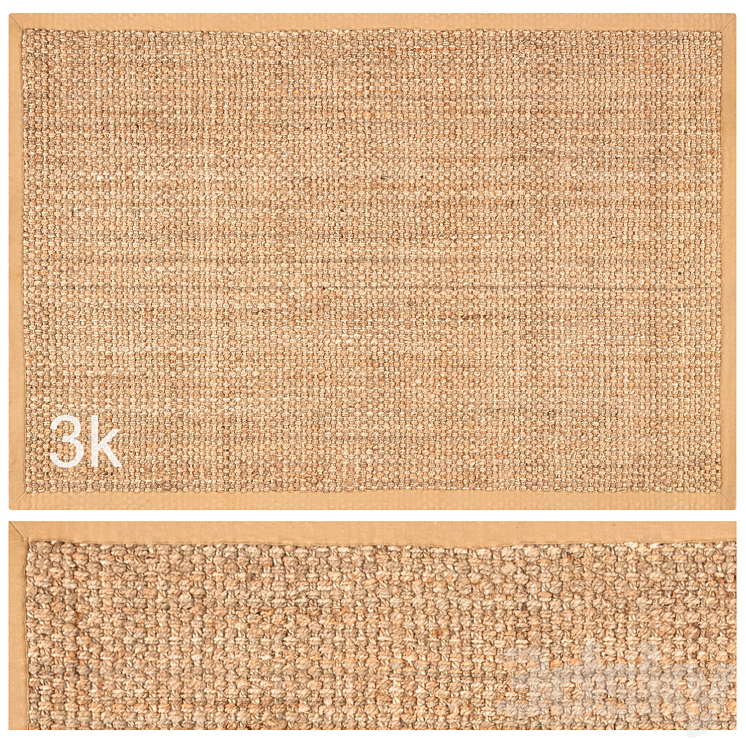 Carpet set 48 – Square Braided Jute \/ 3K 3DS Max Model - thumbnail 1