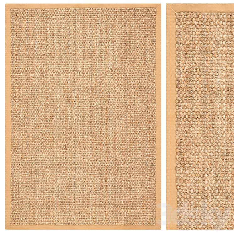 Carpet set 48 – Square Braided Jute \/ 3K 3DS Max Model - thumbnail 2