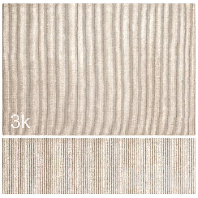 Carpet set 70 – Beige Stripes Wool Rug_ 3K 3ds Max - thumbnail 1