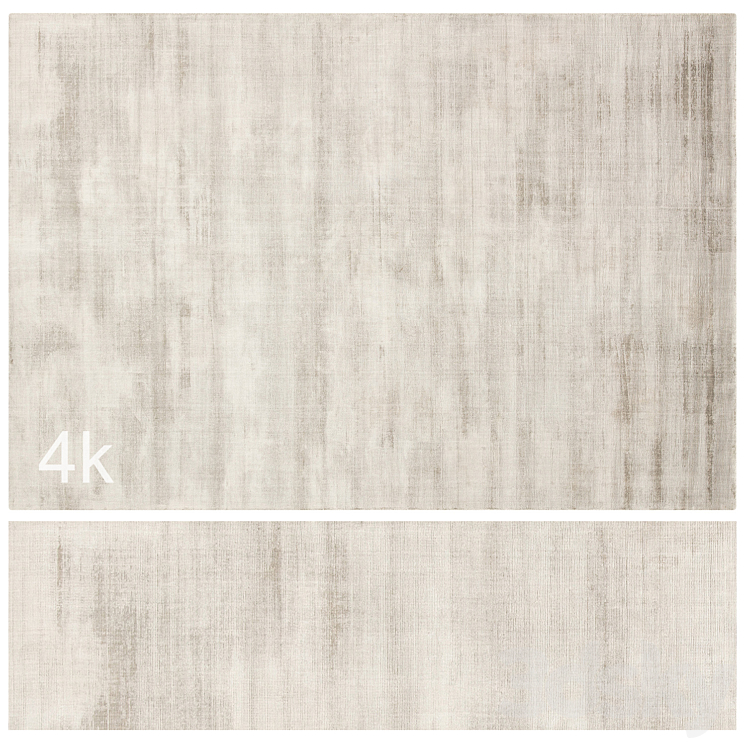 Carpet set 79 – Beige Plain Wool Rug\/ 4K 3DS Max Model - thumbnail 1