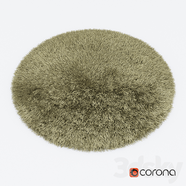 Carpet Snow H265-beige round 3DS Max Model - thumbnail 1