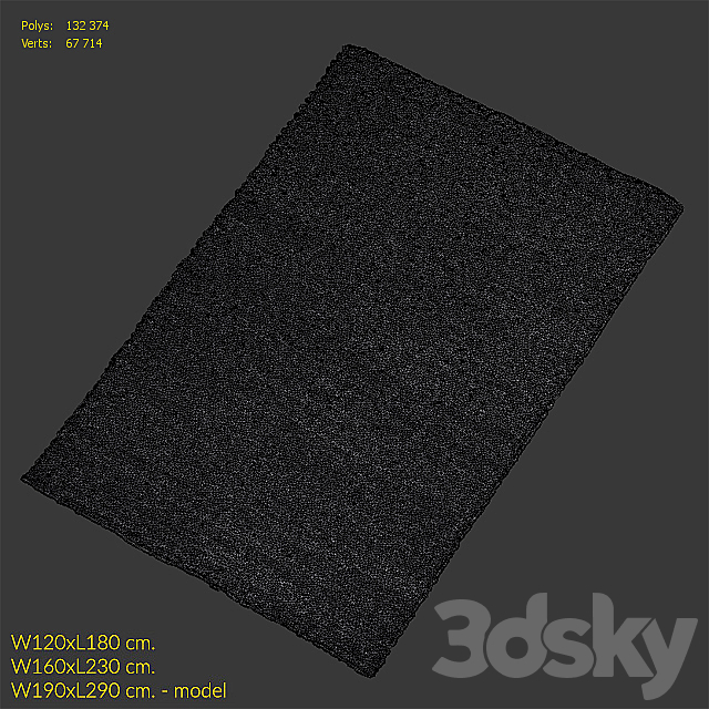 Carpet The Rug Republic Europa Charcoal Rug 3ds Max - thumbnail 3