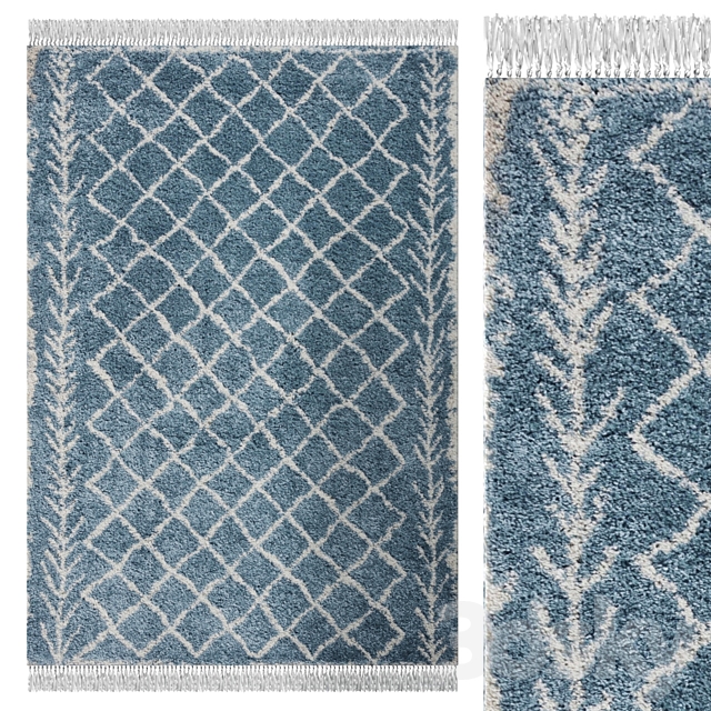 Carpet Think Rugs Boho 7043 Blue 3ds Max - thumbnail 1