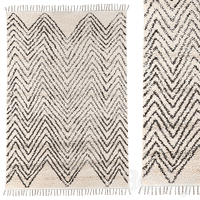 Carpet Urban Outfitters Chevron Shag Rug 3ds Max - thumbnail 1