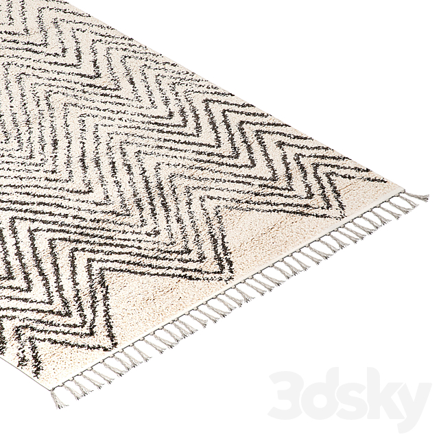 Carpet Urban Outfitters Chevron Shag Rug 3ds Max - thumbnail 2