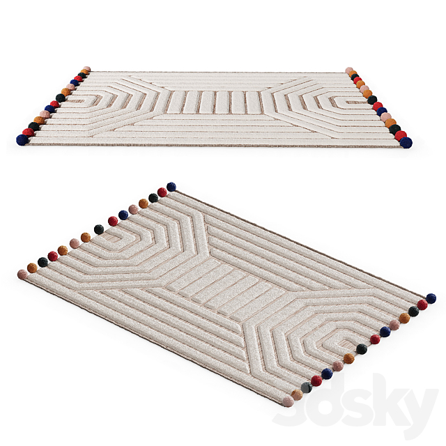 Children’s mat with Ponponi pile 3DS Max Model - thumbnail 2